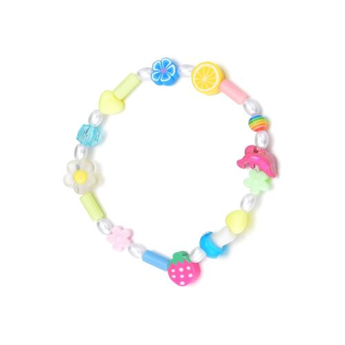 Resin Bracelet, with Plastic Pearl, fashion jewelry, more colors for choice, Sold By PC