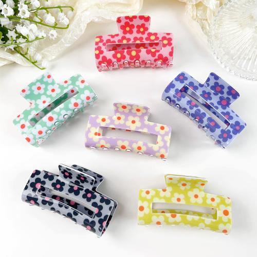 Hair Claw Clips, PVC Plastic, printing, for woman & hollow, more colors for choice, Sold By PC