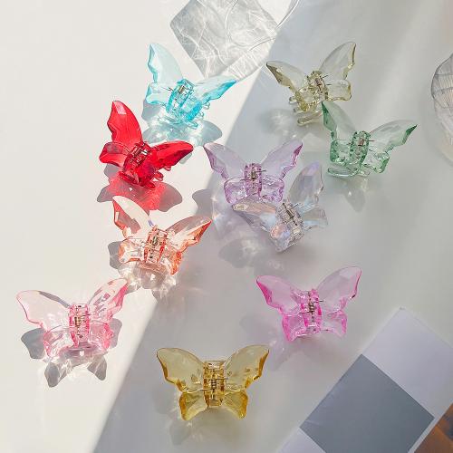 Hair Claw Clips, Plastic, Butterfly, handmade, transparent & for woman, more colors for choice, Sold By PC