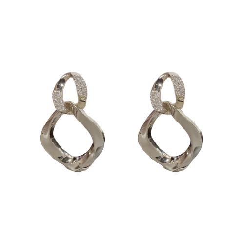 Cúbicos Circonia Pendiente Latón Micro pavimenta, metal, chapado en oro real, micro arcilla de zirconia cúbica & para mujer, más colores para la opción, 30x18mm, Vendido por Par