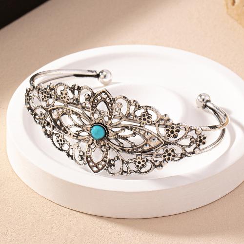 Bijoux de bracelet en alliage de zinc, avec turquoise, Placage, pour femme, couleur originale, Vendu par PC