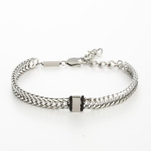 Stainless Steel Jewelry Bracelet, 304 Stainless Steel, polished, fashion jewelry & different styles for choice & for man, original color, Sold By PC