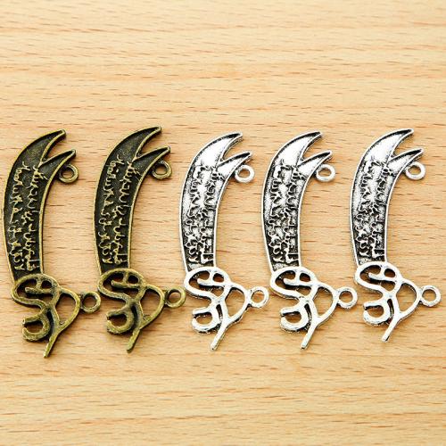 Tibetan Style Tool Pendants, Sword, plated, DIY, more colors for choice, 46x15mm, 100PCs/Bag, Sold By Bag