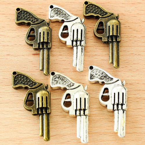 Tibetan Style Gun Pendants, plated, DIY, more colors for choice, 40x22mm, 100PCs/Bag, Sold By Bag