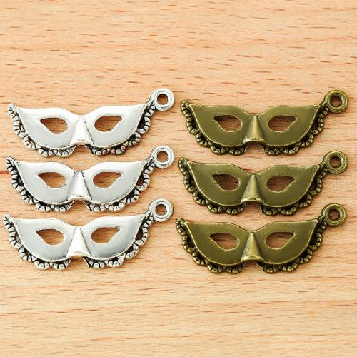 Tibetan Style Pendants, Mask, plated, DIY, more colors for choice, 31x11.50mm, 100PCs/Bag, Sold By Bag