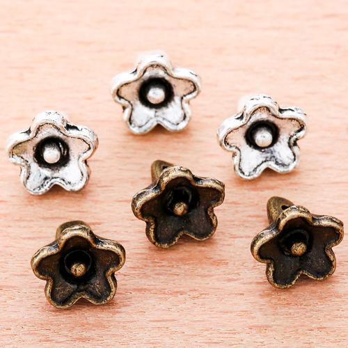 Tibetan Style Flower Pendants, plated, DIY, more colors for choice, 8x8mm, 100PCs/Bag, Sold By Bag