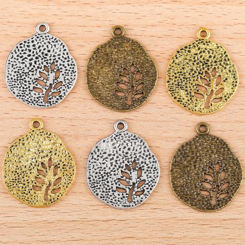 Tibetan Style Pendants, Tree, plated, DIY, more colors for choice, 28x23mm, 100PCs/Bag, Sold By Bag