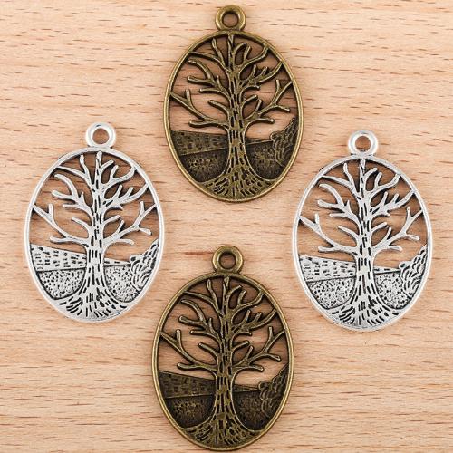 Tibetan Style Pendants, Tree, plated, DIY, more colors for choice, 34x24mm, 100PCs/Bag, Sold By Bag