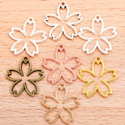 Zinc Alloy Flower Pendler, forgyldt, du kan DIY, flere farver til valg, 22x22mm, 100pc'er/Bag, Solgt af Bag