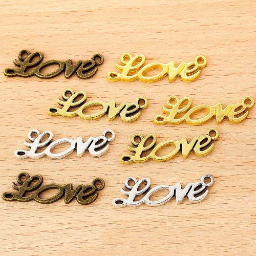 Letter Tibetan Style Connector, Alphabet Letter, plated, DIY & 1/1 loop, more colors for choice, 33x10mm, 100PCs/Bag, Sold By Bag