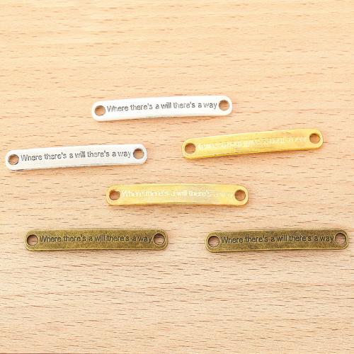 Zinklegering connector bars, Zinc Alloy, De Brief van het alfabet, plated, DIY, meer kleuren voor de keuze, 45x7mm, 100pC's/Bag, Verkocht door Bag