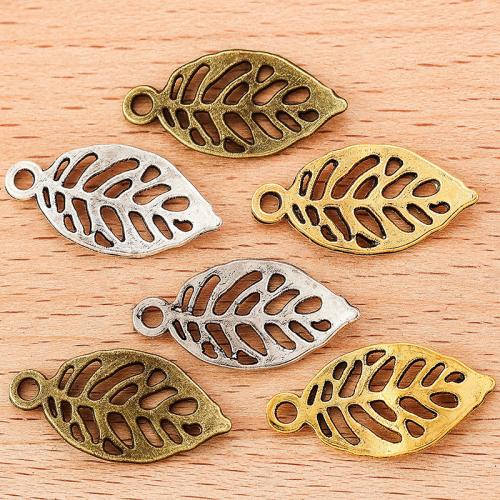 Pendentifs feuilles en alliage de zinc , Placage, DIY, plus de couleurs à choisir, 23x11mm, 100PC/sac, Vendu par sac