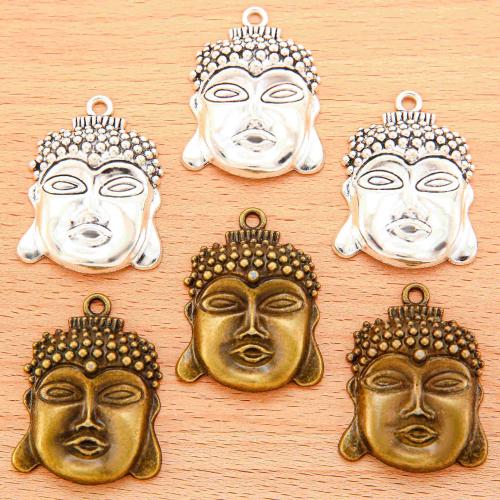 Tibetan Style Pendants, Buddha, plated, DIY, more colors for choice, 41x31mm, 100PCs/Bag, Sold By Bag