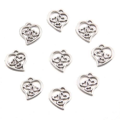 Zinc Alloy Heart Pendler, forgyldt, du kan DIY & forskellige stilarter for valg, flere farver til valg, 100pc'er/Bag, Solgt af Bag