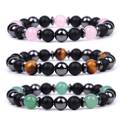 Gemstone Bracelet, Round, different materials for choice & Unisex, Length:Approx 7.3 Inch, Sold By PC