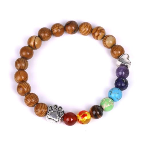 Gemstone Bracelet, with Tibetan Style, Claw, handmade, different materials for choice & Unisex, Length:Approx 7.3 Inch, Sold By PC