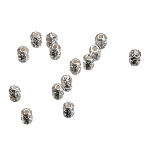 Spacer Perlen Schmuck, 925er Sterling Silber, DIY & Blume Schnitt, 4x3.50mm, Bohrung:ca. 1.3mm, verkauft von PC