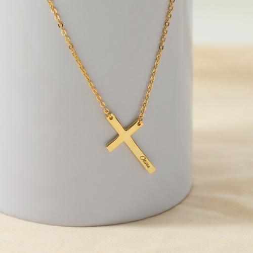 Personalized necklace, Brass, with 5cm extender chain, Each custom text must be less than 10 letters & fashion jewelry & for woman, golden, Length:Approx 40 cm, Sold By PC