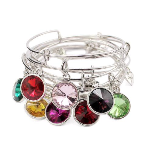 Tibetan Style Bangle, with Glass Rhinestone, Adjustable & fashion jewelry & for woman, more colors for choice, Inner Diameter:Approx 65mm, Sold By PC