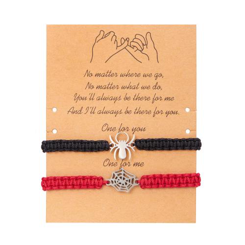 Tibetan Style Couple Bracelet, with Cotton Cord, 2 pieces & Length Adjustable & fashion jewelry & Unisex, more colors for choice, Length:Approx 16-26 cm, Sold By Set