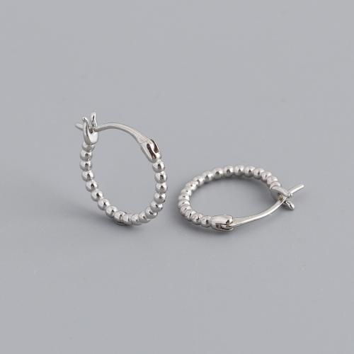 925 Sterling Silver Hoop Earrings, fashion jewelry & for woman, more colors for choice, Sold By Pair