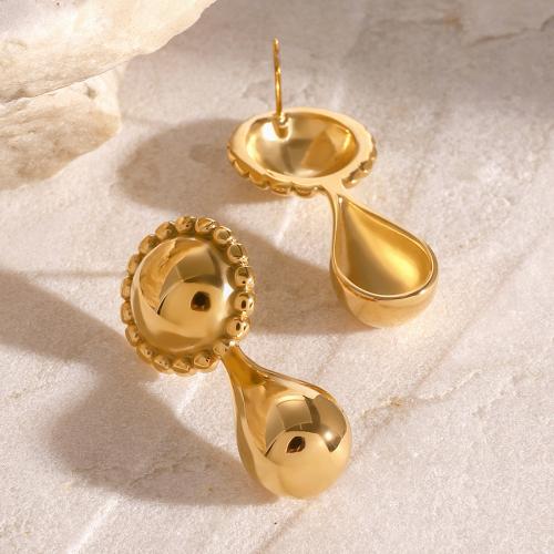 Pendientes de Acero Inoxidable, acero inoxidable 304, chapado en color dorado, para mujer, Vendido por Par