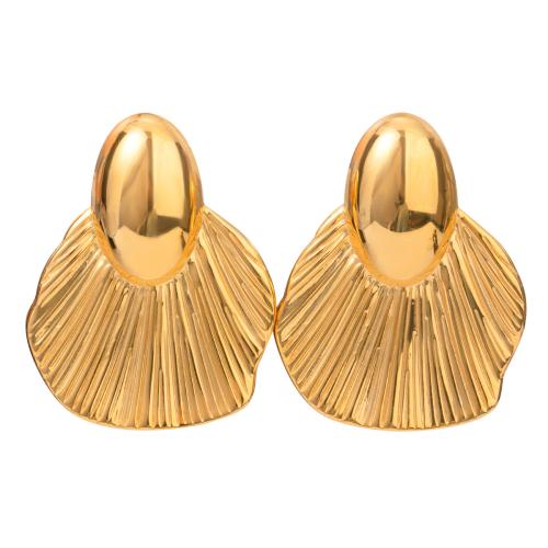 Pendientes de Acero Inoxidable, acero inoxidable 304, chapado en color dorado, para mujer, Vendido por Par