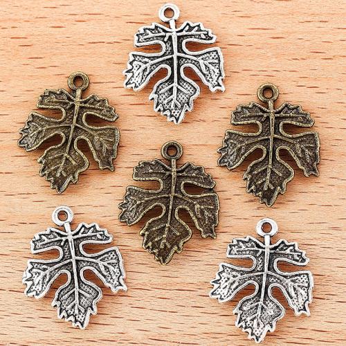 Tibetan Style Leaf Pendants, plated, DIY, more colors for choice, 20x16mm, 100PCs/Bag, Sold By Bag