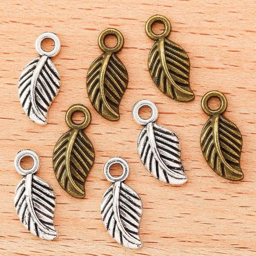 Pendentifs feuilles en alliage de zinc , Placage, DIY, plus de couleurs à choisir, 15x7mm, 100PC/sac, Vendu par sac