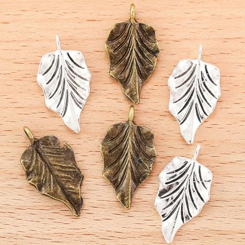 Tibetan Style Leaf Pendants, plated, DIY, more colors for choice, 29x16mm, 100PCs/Bag, Sold By Bag