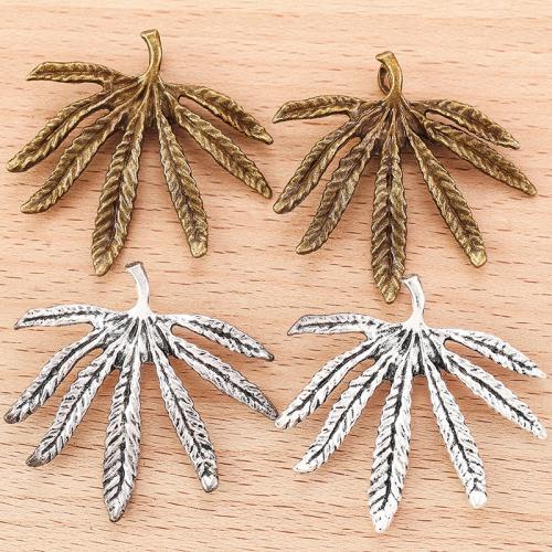 Tibetan Style Leaf Pendants, plated, DIY, more colors for choice, 43x42mm, 100PCs/Bag, Sold By Bag