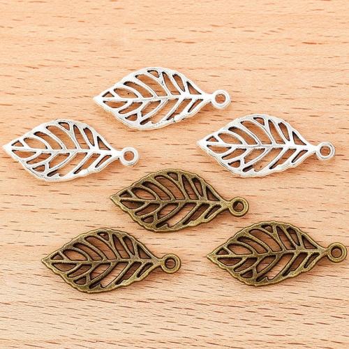 Tibetan Style Leaf Pendants, plated, DIY, more colors for choice, 29x13mm, 100PCs/Bag, Sold By Bag