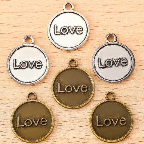 Zinc Alloy Pendants Round plated DIY Sold By Bag