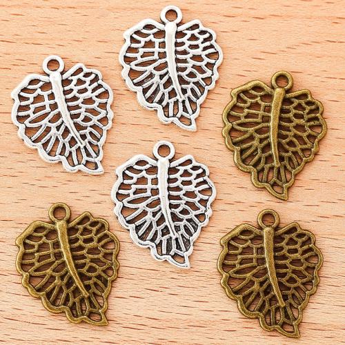 Pendentifs feuilles en alliage de zinc , Placage, DIY, plus de couleurs à choisir, 23x19mm, 100PC/sac, Vendu par sac