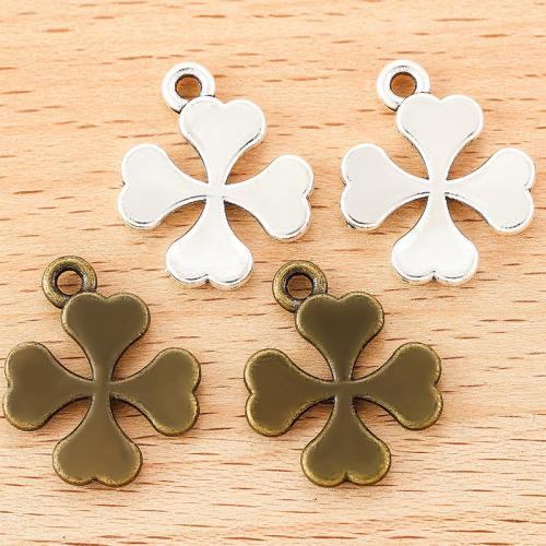 Zink Alu Klöver Hänge, Zink Alloy, Four Leaf Clover, plated, DIY, fler färger för val, 19x16mm, 100PC/Bag, Säljs av Bag