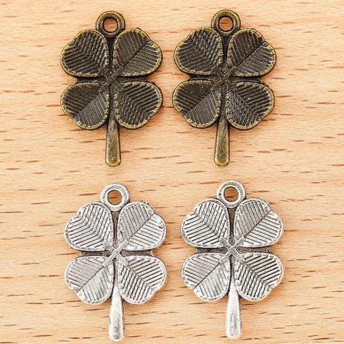 Tibetan Style Clover Pendant, Four Leaf Clover, plated, DIY, more colors for choice, 20x13mm, 100PCs/Bag, Sold By Bag