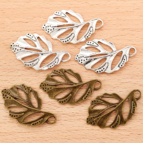 Pendentifs feuilles en alliage de zinc , Placage, DIY, plus de couleurs à choisir, 37x22mm, 100PC/sac, Vendu par sac