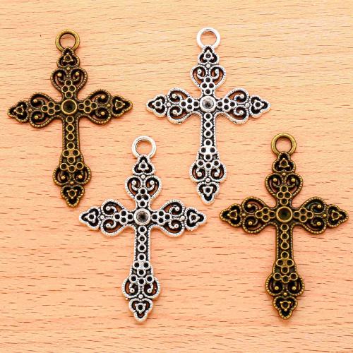 Tibetan Style Cross Pendants, plated, DIY, more colors for choice, 50x34mm, 100PCs/Bag, Sold By Bag