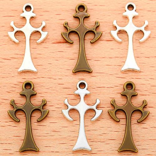 Pendants since Alloy Croise, Sinc Alloy, Cross, plátáilte, DIY, dathanna níos mó le haghaidh rogha, 23x13mm, 100ríomhairí pearsanta/Mála, Díolta De réir Mála