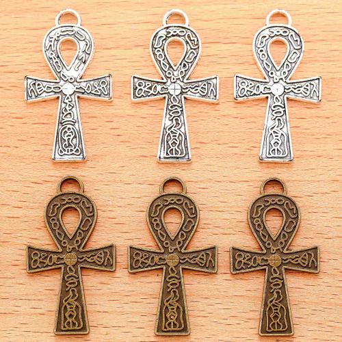 Tibetan Style Cross Pendants, plated, DIY, more colors for choice, 37x21mm, 100PCs/Bag, Sold By Bag