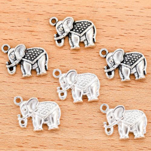 Zinc Alloy Animal Pendler, Elephant, forgyldt, du kan DIY, flere farver til valg, 18x12mm, 100pc'er/Bag, Solgt af Bag