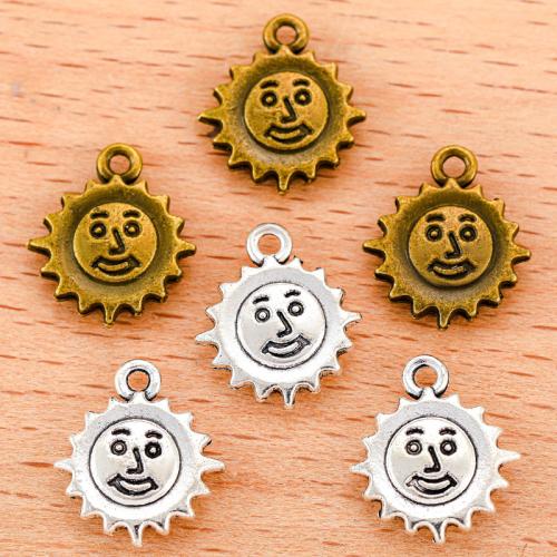 Tibetan Style Pendants, Sun, plated, DIY, more colors for choice, 15x13mm, 100PCs/Bag, Sold By Bag