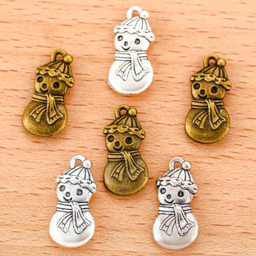 Pendentifs en alliage de zinc, bonhomme de neige, Placage, DIY, plus de couleurs à choisir, 19x9mm, 100PC/sac, Vendu par sac