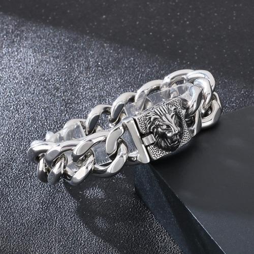 Titanium armbanden, Titanium Staal, silver plated, voor de mens, meer kleuren voor de keuze, 210x19mm, Verkocht door PC