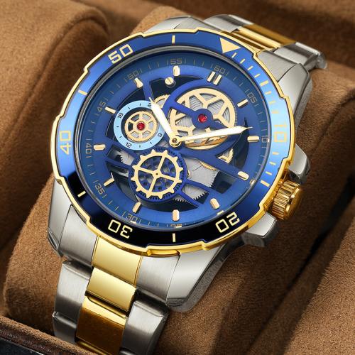 Tibetan Style Watch Bracelet, with Glass & 304 Stainless Steel, Round, plated, for man & hollow, more colors for choice, Dial diameter 45mm, Length:Approx 20-26 cm, Sold By PC