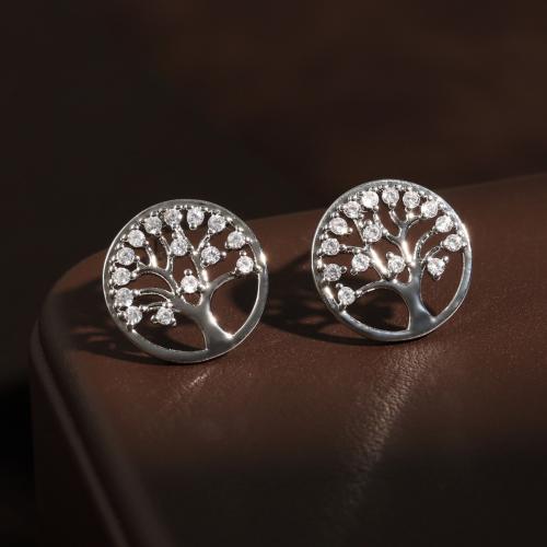 Boucles d'oreilles en laiton zircon cubique pavent, bijoux de mode & pavé de micro zircon & pour femme, plus de couleurs à choisir, 12x12mm, Vendu par paire