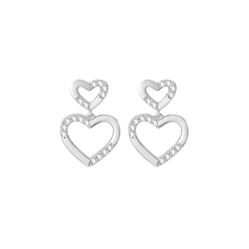 Pendientes de Micro Pavé de Zirconía Cúbica en Plata de Ley, Plata de ley 925, Joyería & micro arcilla de zirconia cúbica & para mujer, más colores para la opción, 18mm, Vendido por Par