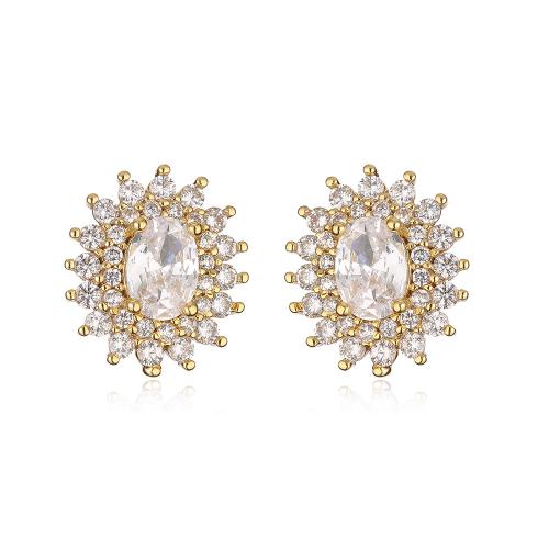 Cubic Zirconia Micro Pave Brass Earring, fashion jewelry & different styles for choice & micro pave cubic zirconia & for woman, Sold By Pair