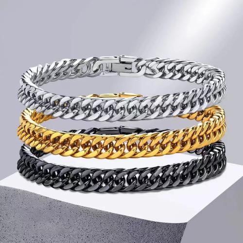 Stainless Steel Jewelry Bracelet, 304 Stainless Steel, fashion jewelry & different length for choice & Unisex, more colors for choice, 8mm, Sold By PC