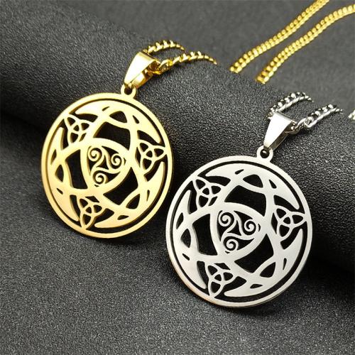 Stainless Steel Jewelry Necklace, 304 Stainless Steel, Round, fashion jewelry & Unisex, more colors for choice, 35x35mm, Length:Approx 60 cm, Sold By PC